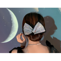 Шпилька-твістер чорна, зі стразами, 1шт