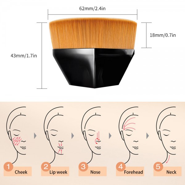 Пензлик для макіяжу, пензлик для тональної основи, маленький, чорний Пензлик для макіяжу, пензлик для тональної основи, маленький, чорний