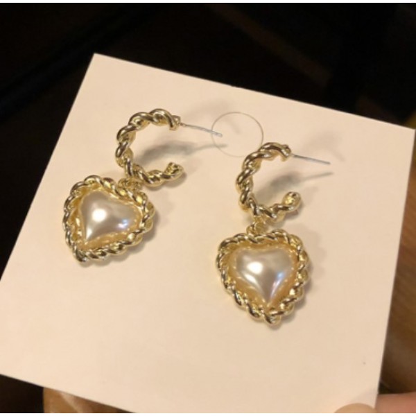 Сережки з перлинами "Pearl Heart", золото