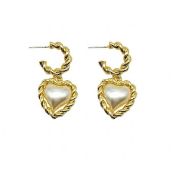 Сережки з перлинами "Pearl Heart", золото