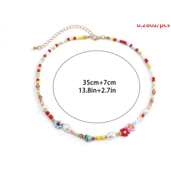 Ланцюжок із кольорового бісеру, золото, 1 шт
