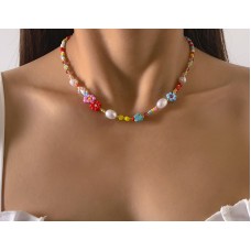 Ланцюжок із кольорового бісеру, золото, 1 шт