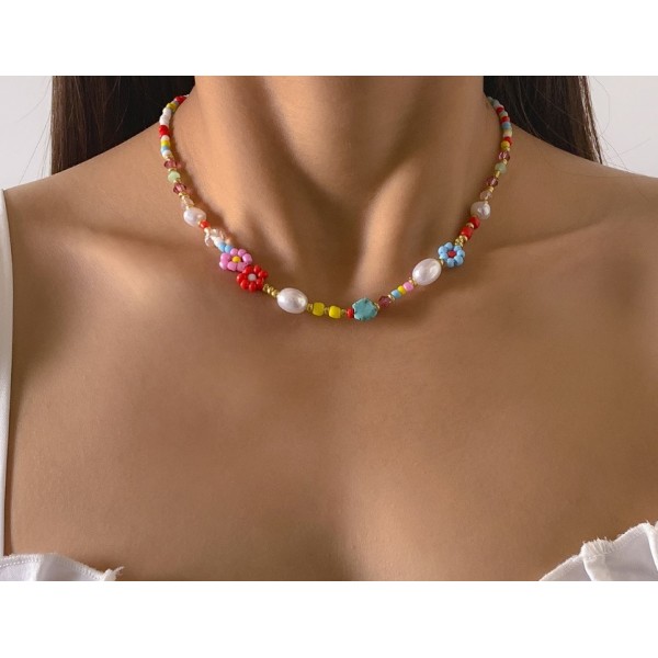 Ланцюжок із кольорового бісеру, золото, 1 шт