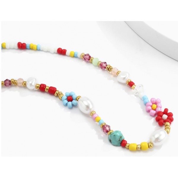 Ланцюжок із кольорового бісеру, золото, 1 шт