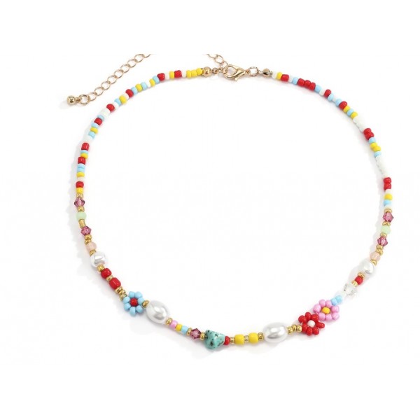 Ланцюжок із кольорового бісеру, золото, 1 шт