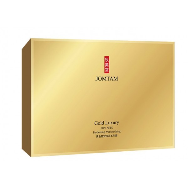 Подарунковий набір Jomtam Gold Luxury, з частинками золота та гіалуроновою кислотою, 5 засобів