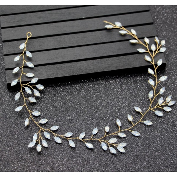 Віночок для волосся "Tender", з атласними стрічками, золото