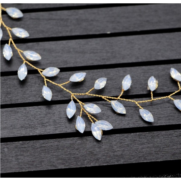 Віночок для волосся "Tender", з атласними стрічками, золото