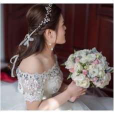 Віночок для волосся "Tender", з атласними стрічками, золото