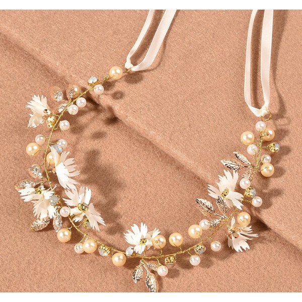 Віночок для волосся "Flower Pearl", золото