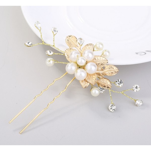 Шпилька з перлами "Flower", два кольори