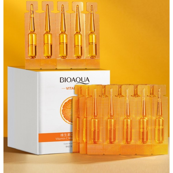 Сироватка для обличчя Bioaqua Vitamin C Moisturizing Essence, з вітаміном С, в ампулах, 2млх20