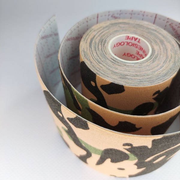 Тейп кінезіо 7,5 см, кінезіологічна стрічка Kinesiology Tape, 7,5 см, мілітарі
