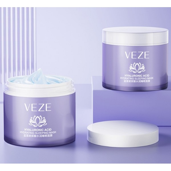 Маска зволожуюча, нічна, Veze Hyaluronic Acid Hydrating Sleeping Mask, з гіалуроновою кислотою, 100 г