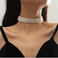 Чокер с жемчугом "White Pearls", жемчужный чокер