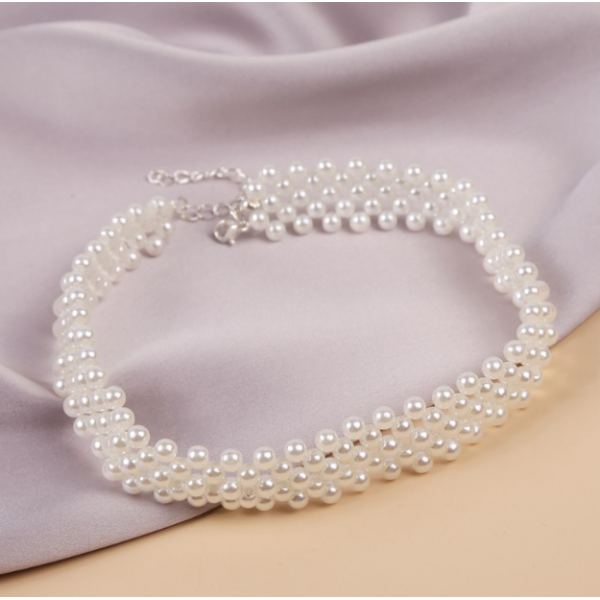 Чокер с жемчугом "White Pearls", жемчужный чокер