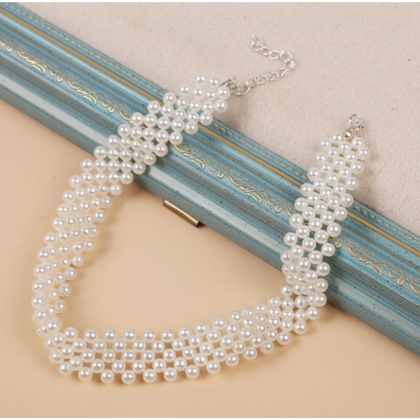 Чокер с жемчугом "White Pearls", жемчужный чокер