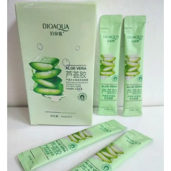 Маска для обличчя, зволожуюча Bioaqua Aloe Vera, з екстрактом алое вера, 4 млх20