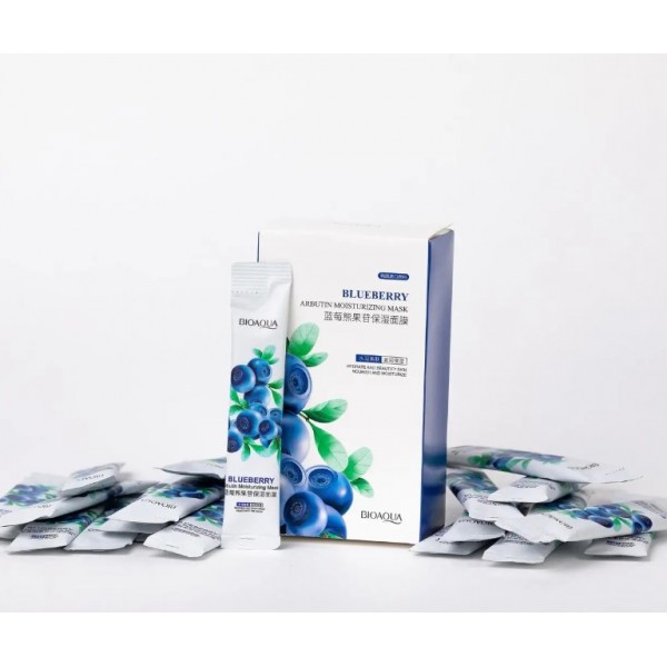 Маска для обличчя, зволожуюча Bioaqua Blueberry Arbutin Moisturizing Mask, з арбутином, 4 млх20
