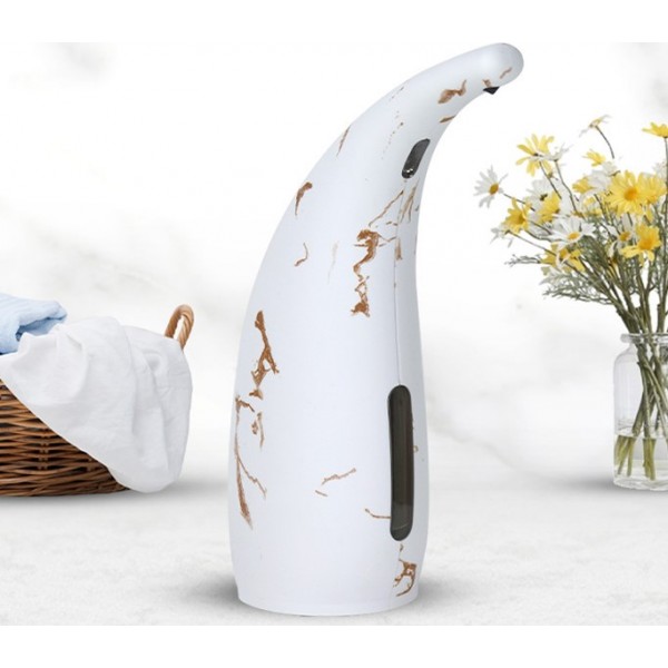 Дозатор сенсорний для мила, автоматичний, диспенсер, білий мрамор, 300 мл