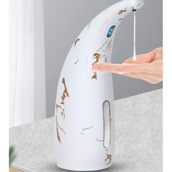 Дозатор сенсорний для мила, автоматичний, диспенсер, білий мрамор, 300 мл