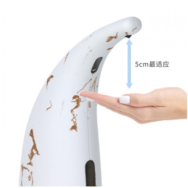 Дозатор сенсорний для мила, автоматичний, диспенсер, білий мрамор, 300 мл