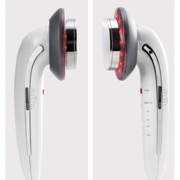 Ультразвуковий масажер 6в1, з технологією EMS (електроміостимуляція) та світлодіодним опроміненням, для омолодження шкіри