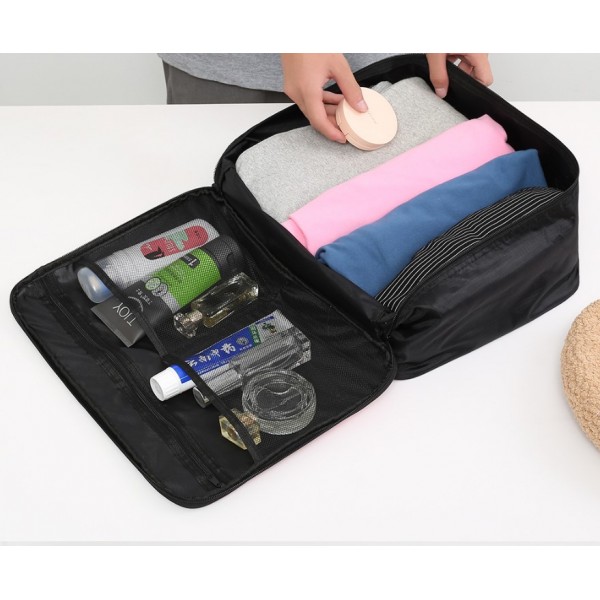 Сумка для подорожей "Black", блакитна з принтом, 38х27х16 см