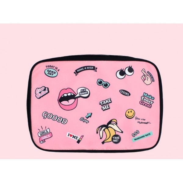 Сумка для подорожей "Black", рожева з принтом, 38х27х16 см Сумка для подорожей "Black", рожева з принтом, 38х27х16 см