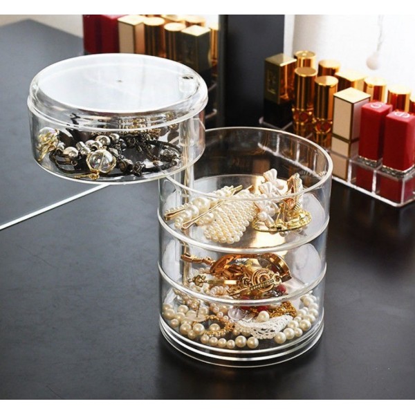 Органайзер для ювелірних прикрас, багатоярусний, пластиковий, 4 відділення