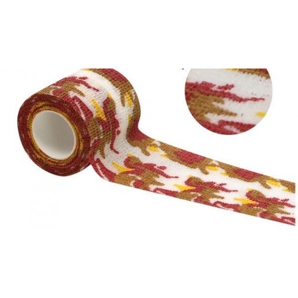 Бинт еластичний Coban 5 см, червоно-коричневий камуфляж, фіксуючий, самозакріплюючий, бинт Кобан, самоклеючий, аутоадгезійний бинт, 5 см х 4,5 м