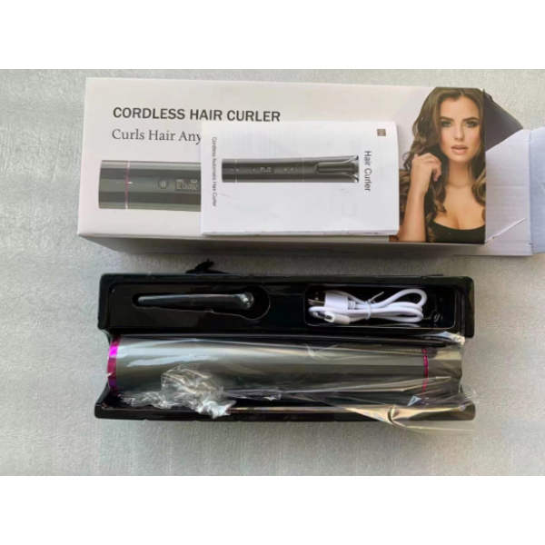 Плойка для волосся, автоматична, стайлер для завивання волосся, глянцевий, чорний