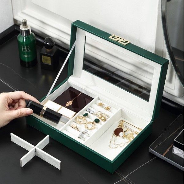 Органайзер для прикрас, зеленого кольору, 23х14х5, 5 см