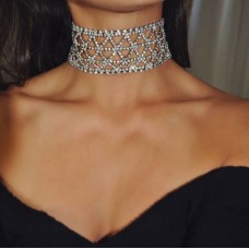 Чокер зі стразами "Silver Magic", срібло, 27х10х4 см