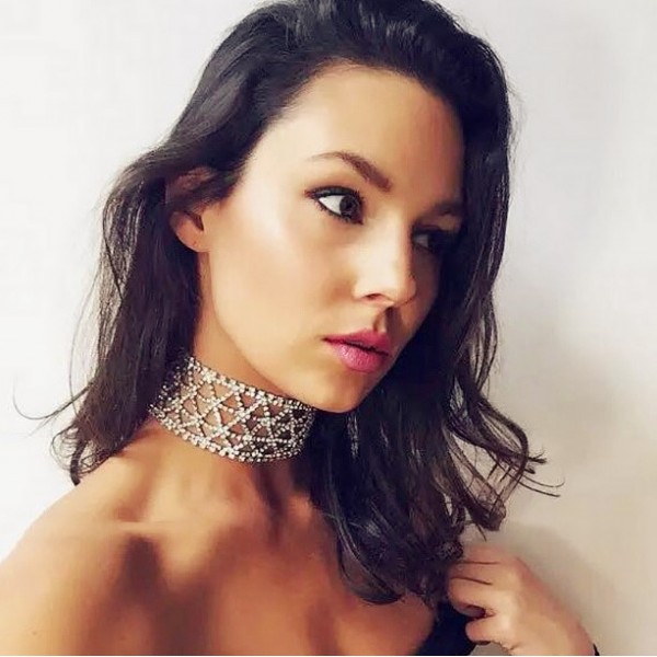 Чокер зі стразами "Silver Magic", срібло, 27х10х4 см