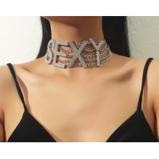 Чокер з літерами "SEXY", срібло, 29х4, 5х13 см