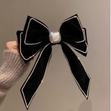 Шпилька - бант для волосся, зі стразами та перлами