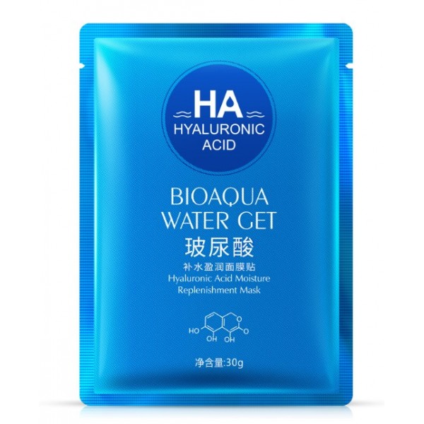 Тканинна маска для обличчя Bioaqua Hyaluronic Acid Water Get Mask, з гіалуроновою кислотою