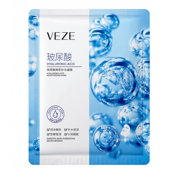 Тканинна маска для обличчя Veze Hyaluronic Acid Mask, з гіалуроновою кислотою