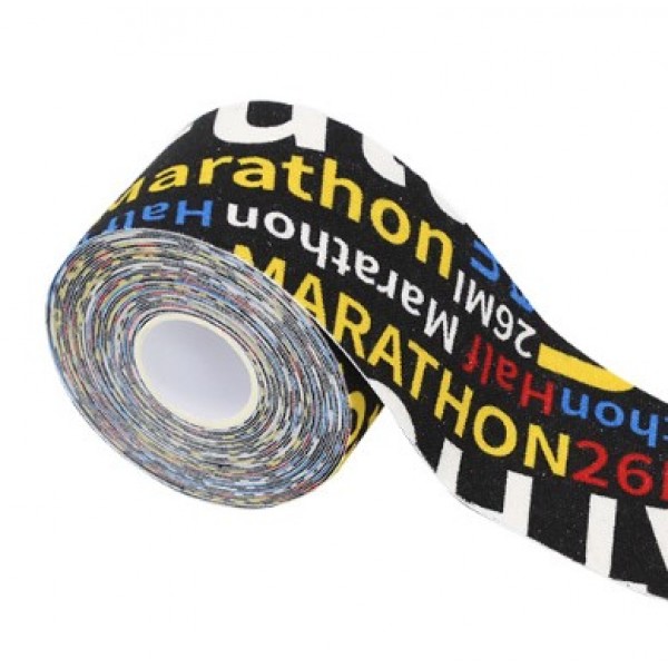 Тейп кінезіо 5 см, Чорні написи, кінезіологічна стрічка Kinesiology Tape, 5 см