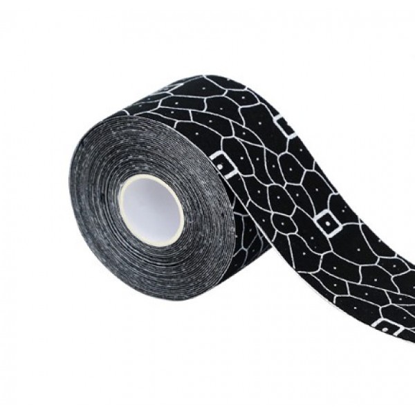 Тейп кінезіо 5 см, Чорна геометрія, кінезіологічна стрічка Kinesiology Tape, 5 см