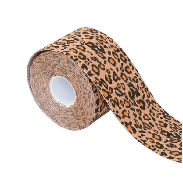 Тейп кінезіо 5 см, Леопард, кінезіологічна стрічка Kinesiology Tape, 5 см