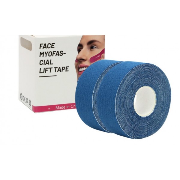 Тейп для обличчя Кінезіо 2,5 см, кінезіологічна стрічка, Kinesiology Tape, 2,5 см, упаковка 2 шт