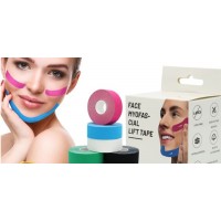 Тейп для лица Кинезио  2,5 см, кинезиологическая лента, Kinesiology Tape, 2,5 см, упаковка 2 шт