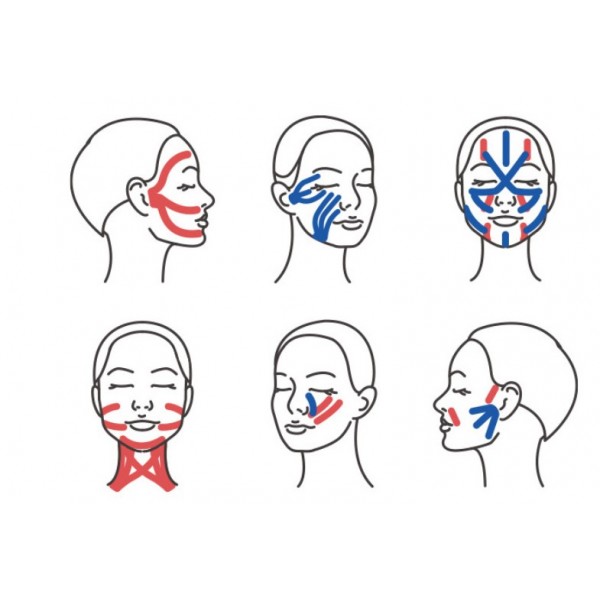 Тейп для обличчя Кінезіо 2,5 см, кінезіологічна стрічка, Kinesiology Tape, 2,5 см, упаковка 2 шт