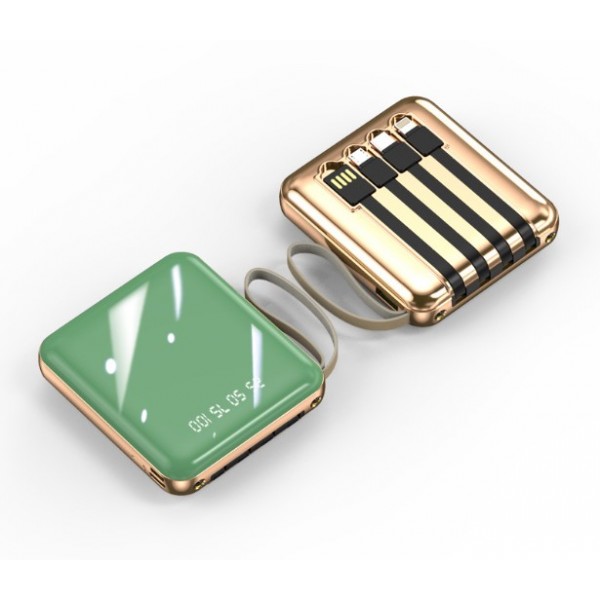 Портативний акумулятор, повербанк "Gold Power", Powerbank на 5000 MaH, на 4 кабелі