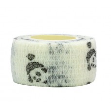 Бинт еластичний Coban 2,5 см, білий з пандою, фіксуючий, самозакріплюючий, бинт кобан, самоклеючий, аутоадгезійний бинт, 2,5 см х 4,5 м