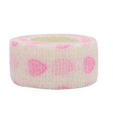 Бинт самоклеючий, з візерунком, Coban, Білий в сердечко, аутоадгезійний бинт, 2,5 см х 4,5 м