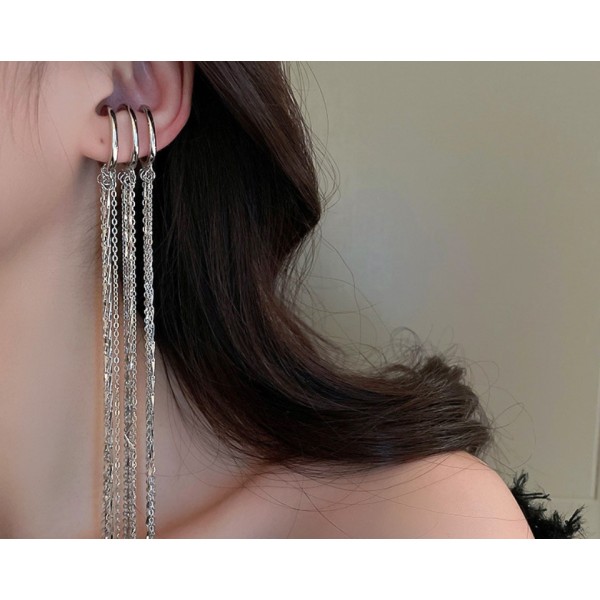 Сережка кафа "Silver Trip", срібло, 1,6х16 см