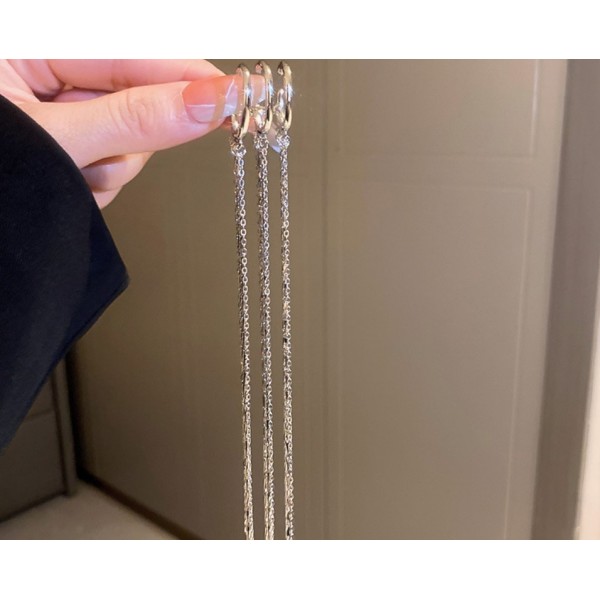 Сережка кафа "Silver Trip", срібло, 1,6х16 см